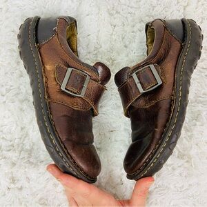 BROWNS LANDING Brown genuine Leather Buckle Loafers size 8